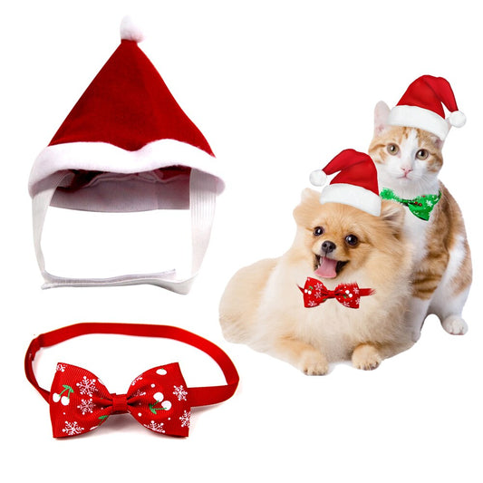 FurGrip™ Dog Christmas Bow & Cap