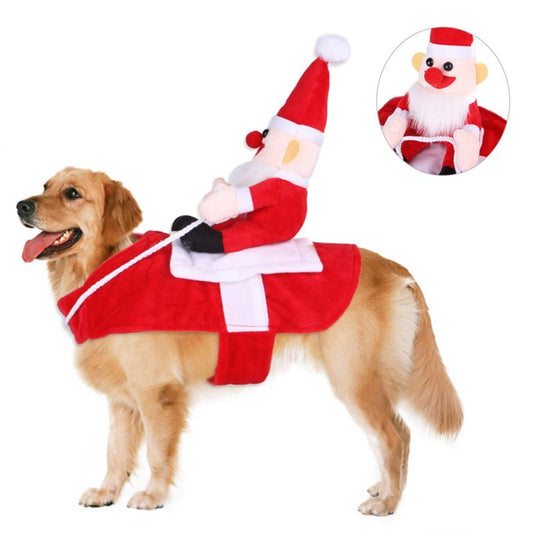 FurGrip™ Dog Christmas Santa Claus Riding Costume