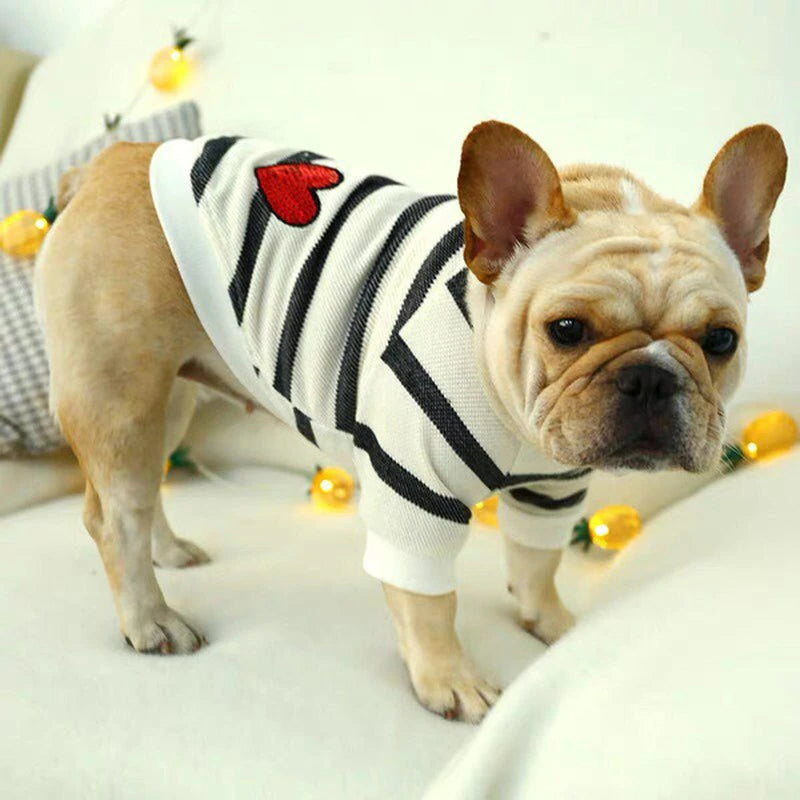 FurGrip™ Striped Round Neck Puppy Sweater